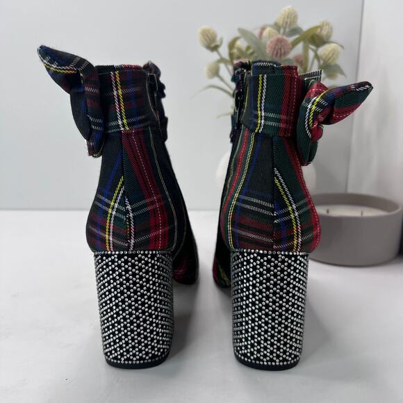 Betsey Johnson Millburn Tartan Stewart Royal Plaid Boot Women 7.5 Tried On - Picture 4 of 12